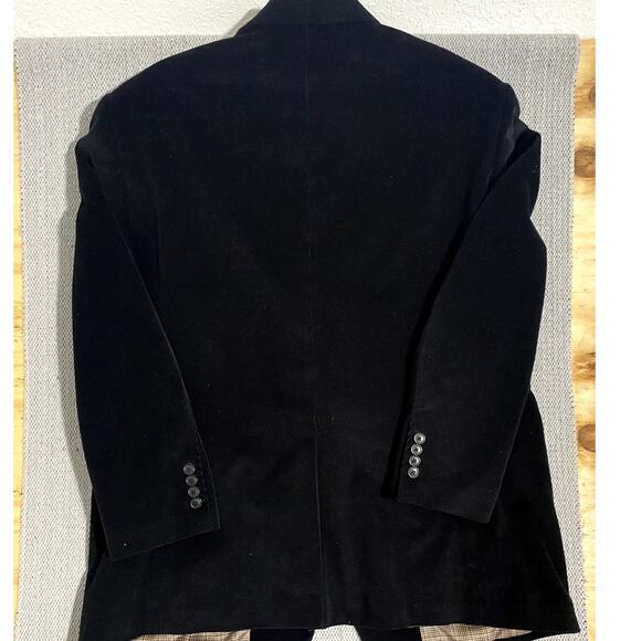 Corduroy Sport Coat Men's 48 Regular Black Two Button Lined Blazer - Picture 9 of 13